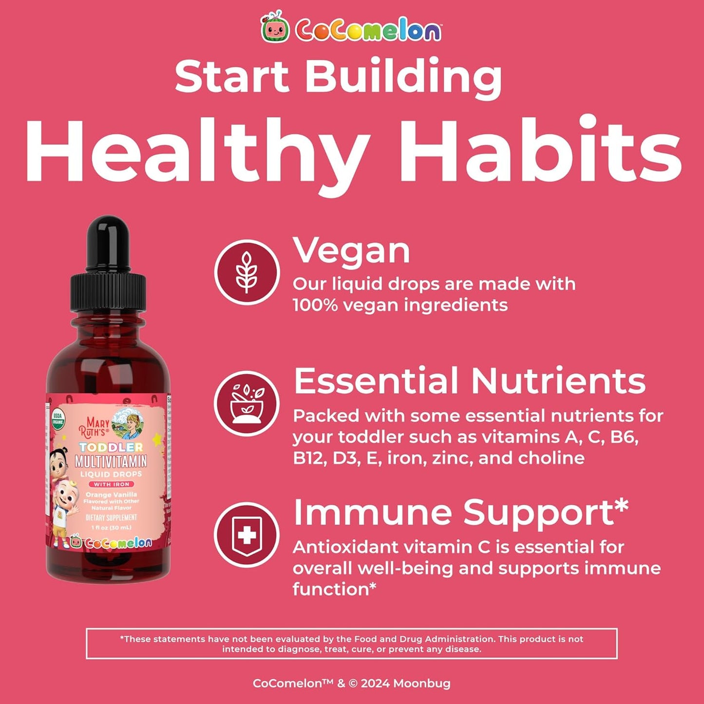 Mary Ruth's Toddler Multi-Vitamin Liquid Drops w/ Iron, Orange Vanilla, 4 oz, Exp. 9/26