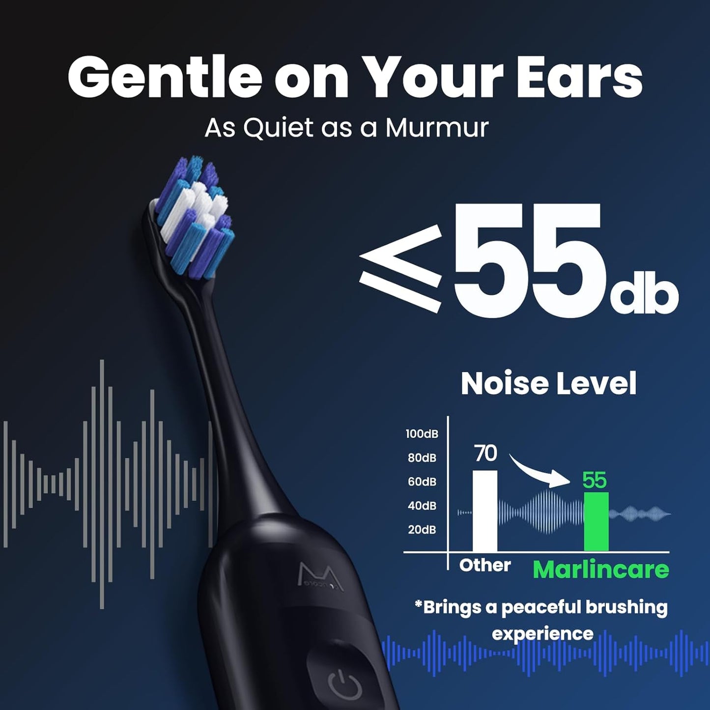 Marlincare Sonic Electric Toothbrush B10, Midnight Blue - New!