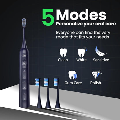 Marlincare Sonic Electric Toothbrush B10, Midnight Blue - New!