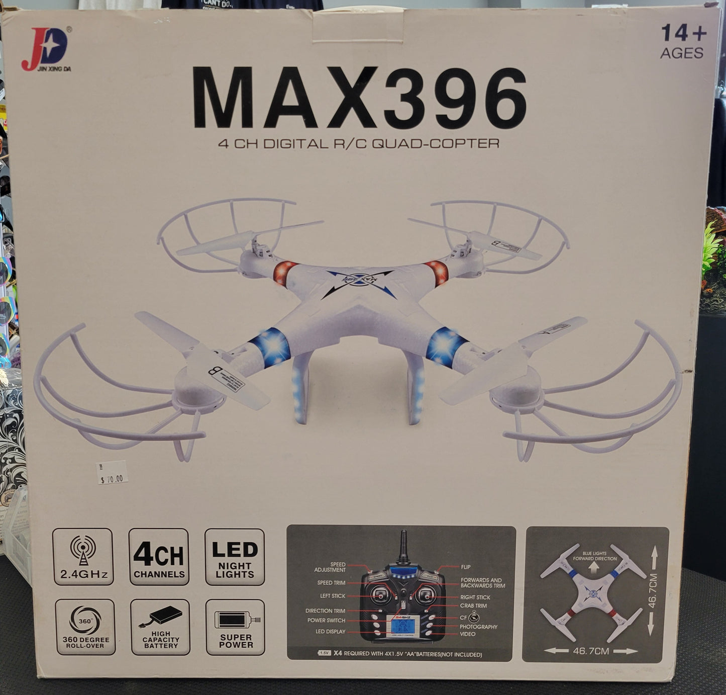 JXA MAX396 4 CH DIGITAL R/C QUADCOPTER / Drone - Training, Easy to Fly - New!