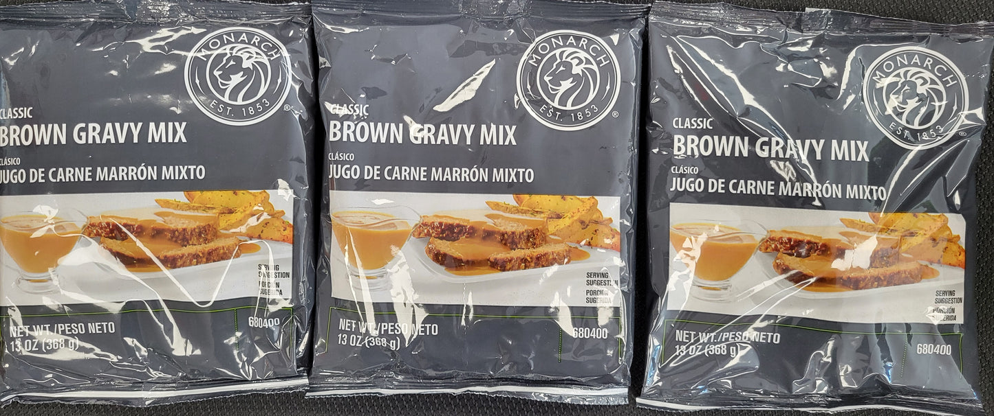 Genuine Monarch Classic Brown Gravy Mix, 13 oz Bags, Exp. 5/27