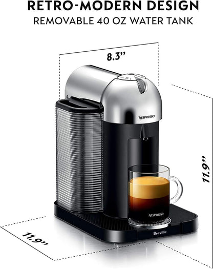 Breville Nespresso Vertuo Coffee & Espresso Maker, Chrome - New!