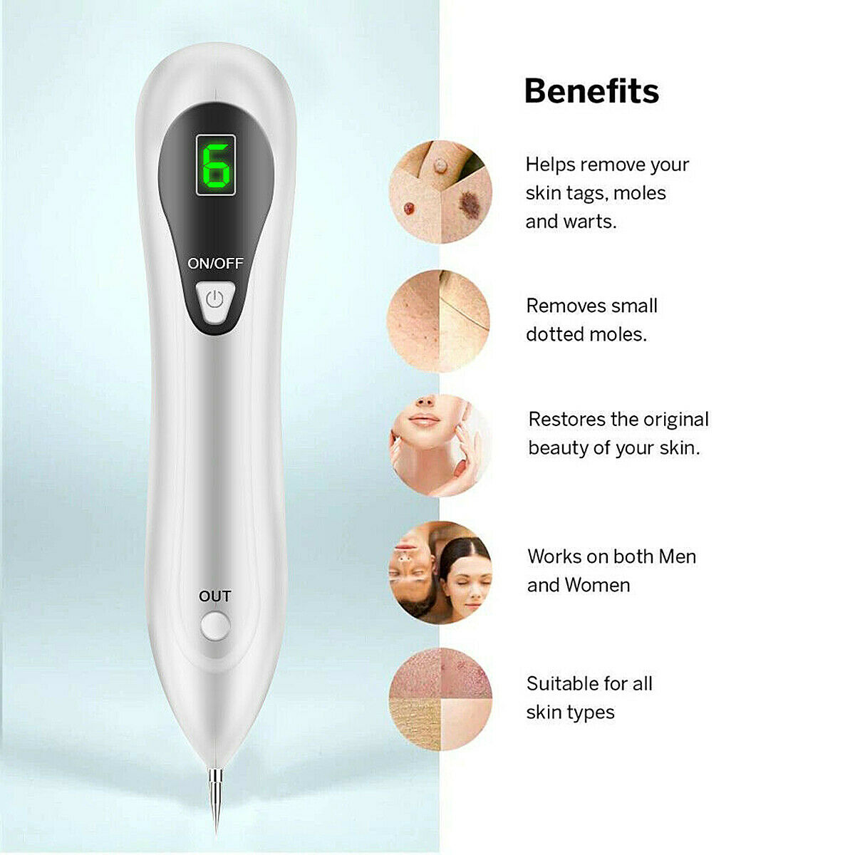 Anti Aging Laser Plasma Pen, 6 Speed - Mole, Spot, Wart, Tag, Tatoo Removal