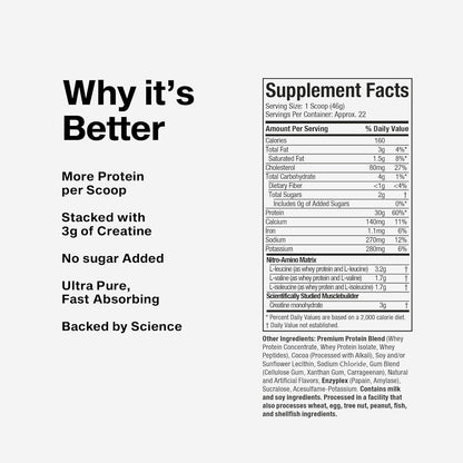 Muscletech - NitroTech Whey Protein Powder (Vanilla Cream, 4 lbs) Exp. 5/28