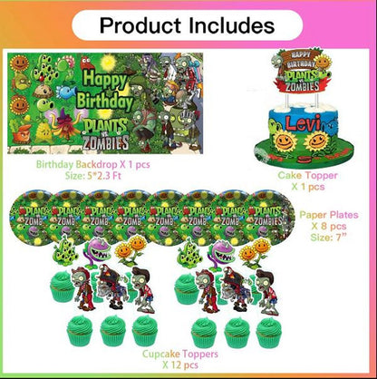 Plants vs Zombies Happy Birthday Decoration Kit, 40 pcs