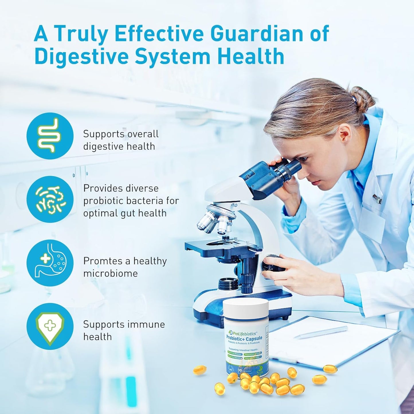 ProLifebiotics 3-in-1 Probiotics for Gut and Digestive Health, 30 Caps, Exp 4/26