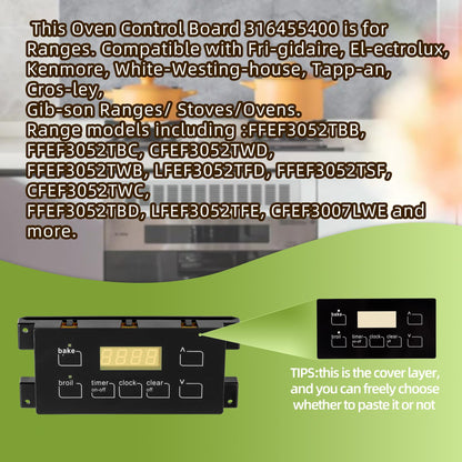 Range Oven Control Board 316455400, Frigidaire Kenmore Stoves Compatible, New!