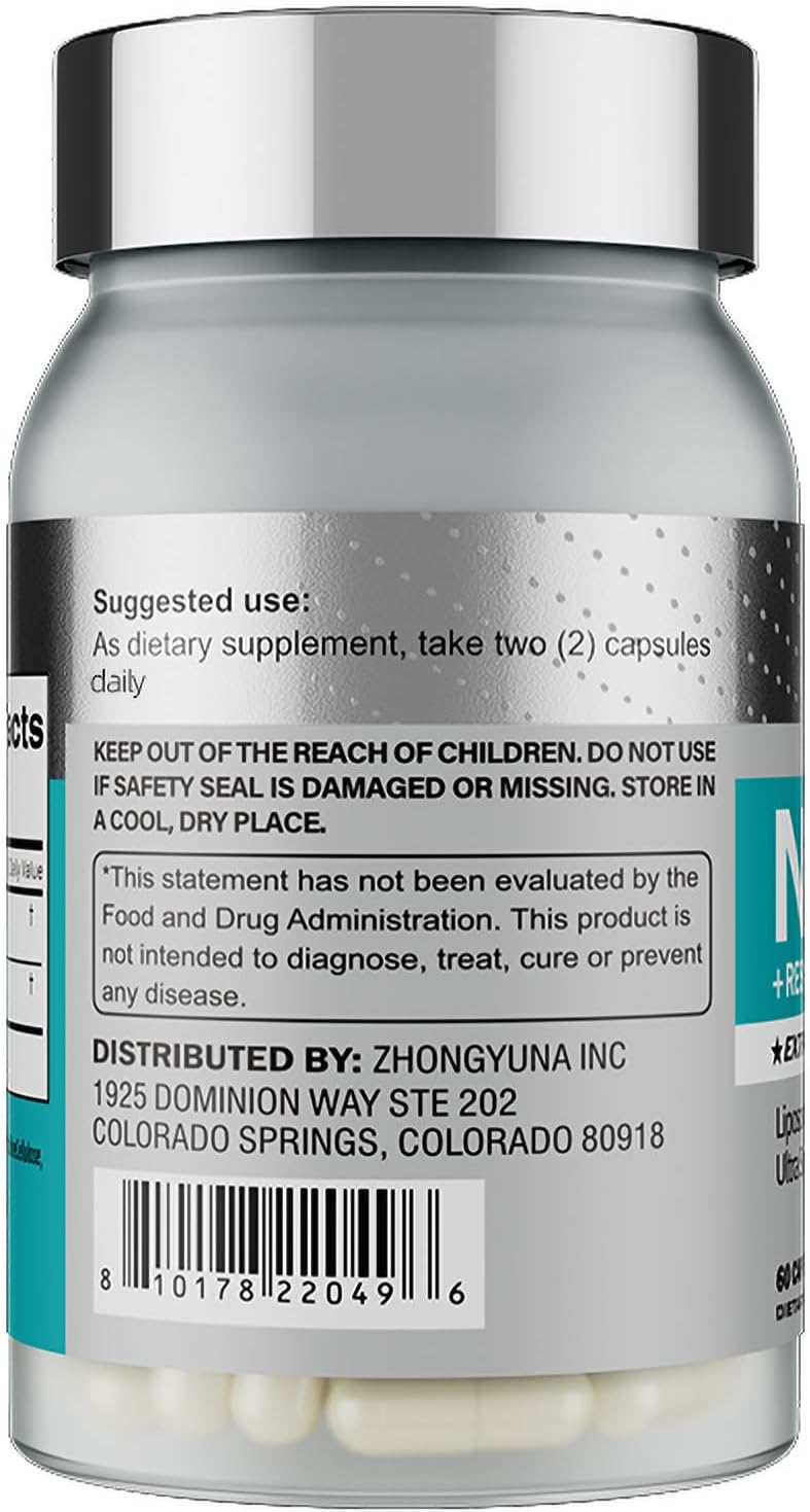 Abuiu NAD+ Resveratrol Supplement for Women/Men (2 Pack x 60 Capsules = 120 Caps total - Sealed)
