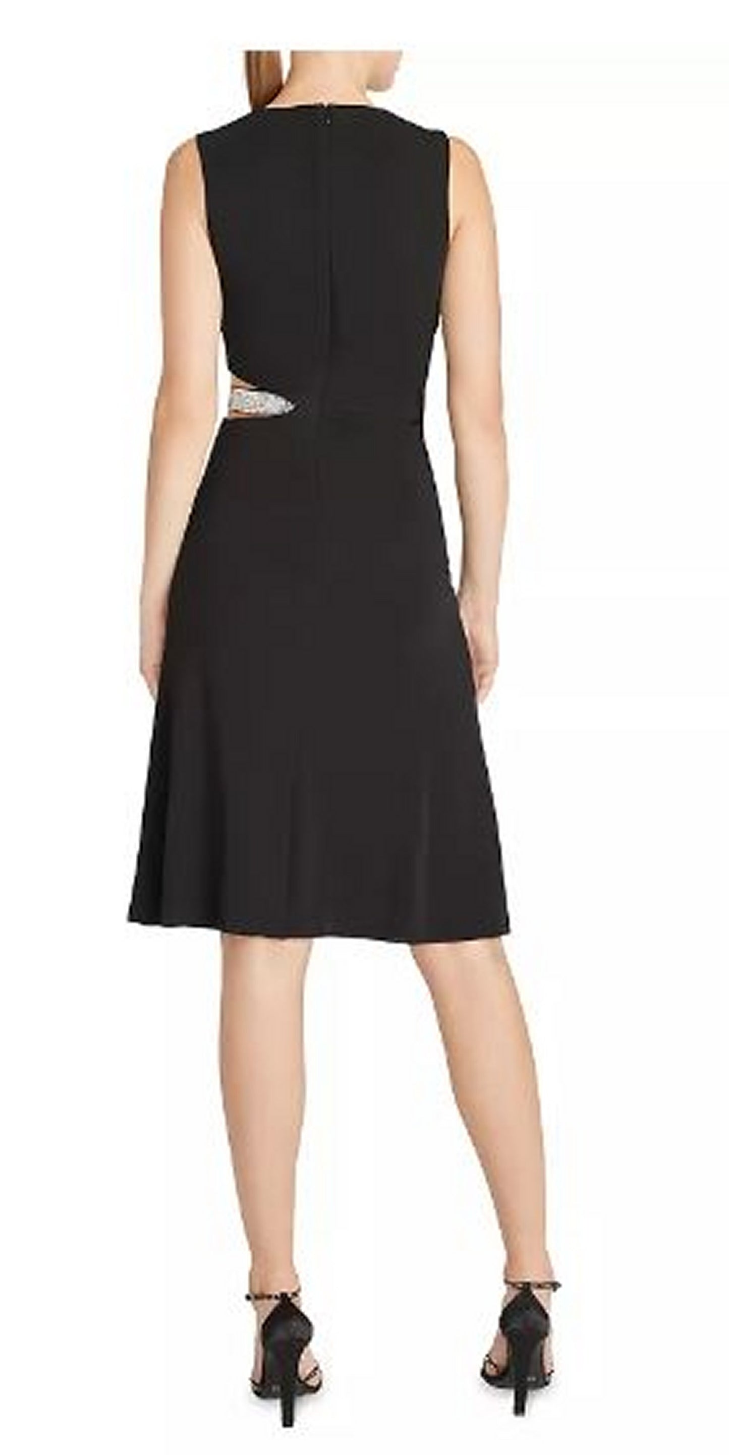 HALSTON Selena Jersey Crystal Cocktail Dress, Black
