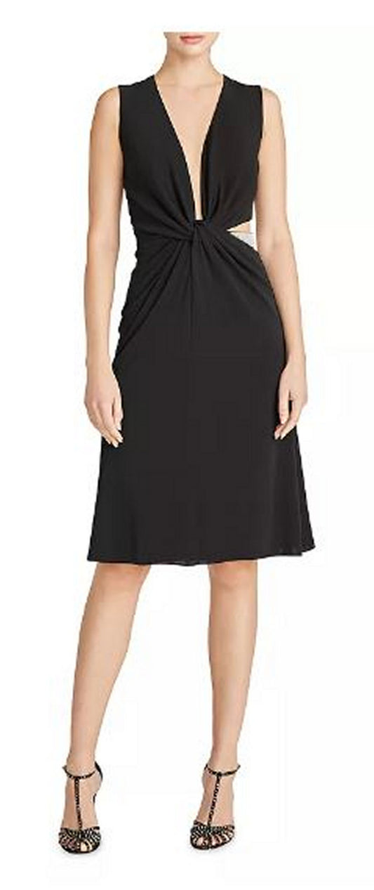 HALSTON Selena Jersey Crystal Cocktail Dress, Black