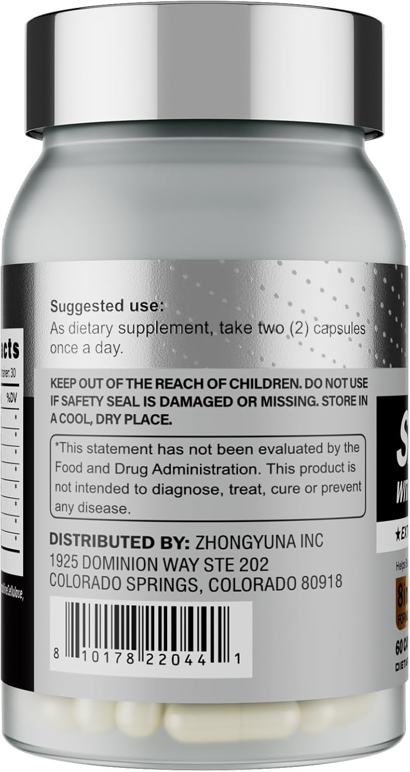 Abuiu Shilajit, Men/Women, Pure HimalayanShilajit  w/ Ashwagandha (2 Pack, 120 Caps) New Sealed