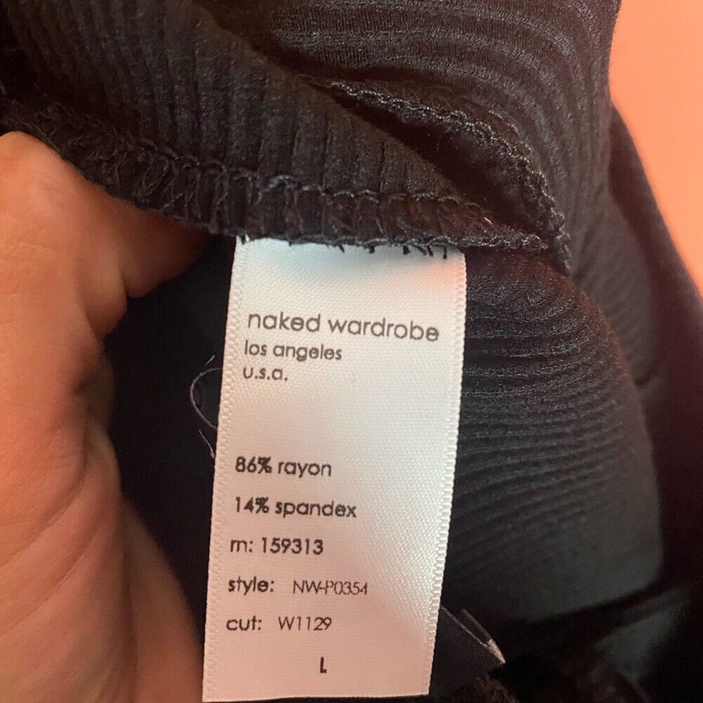 Naked Wardrobe Snatched to the Side Ribbed Leggings (Black, P0354), New w/Tag