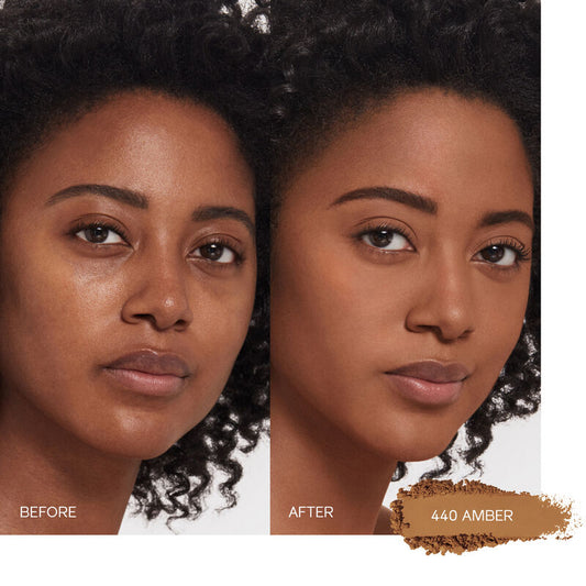  Shiseido Synchro Skin Finish Powder Foundation - 410 Sunstone & 440 Amber