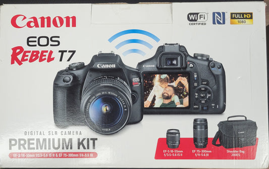 Canon EOS Rebel T7 w/ EF-S 18-55mm & EF 75-300mm Lens Kit: 24.1MP Digital SLR with Wi-Fi & 1080p HD Movie