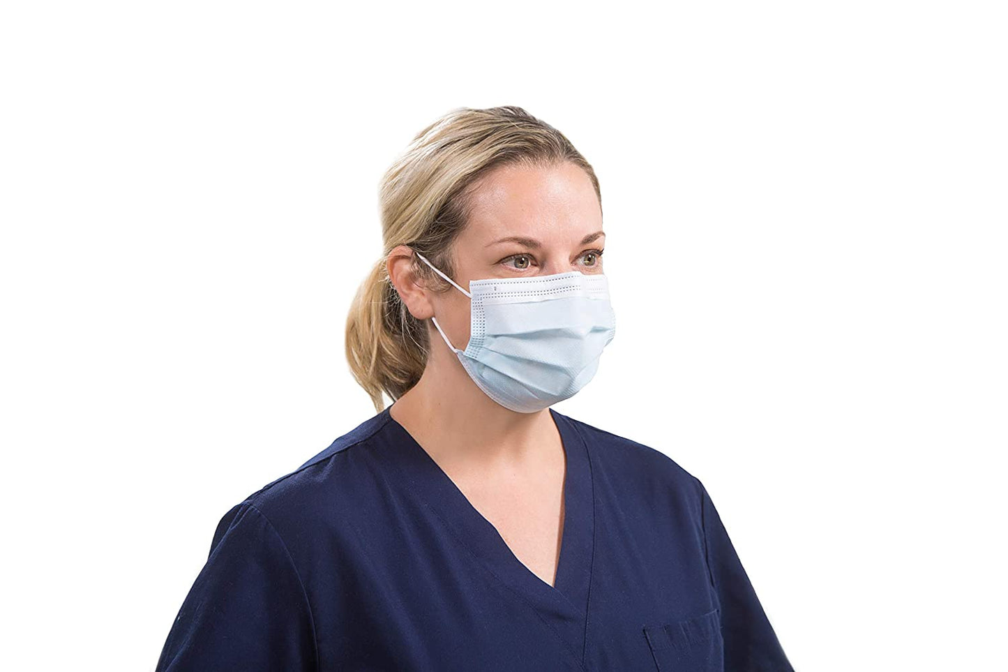 TIDI Shield Fluid-Resistant Procedural Facemask - Blue, Level 2, (50 Ct. Box)