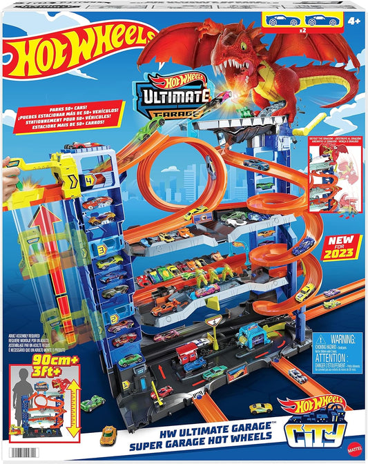Hot Wheels City Ultimate Garage Set w/ Car Eating Dragon