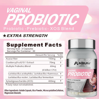 Abuiu Vaginal Probiotic for Women PH Balance (2 packs for a total of 120 Caps - New, Sealed)