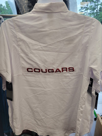 Russell Authentic Washington State Cougars Men's Short Sleeve Dress Shirt, White