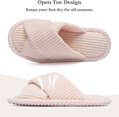 Yearntown Lt. Pink Women Slippers - Size Fits All, Memory Foam, Anti-Slip - New!