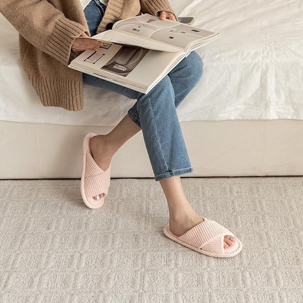 Yearntown Lt. Pink Women Slippers - Size Fits All, Memory Foam, Anti-Slip - New!