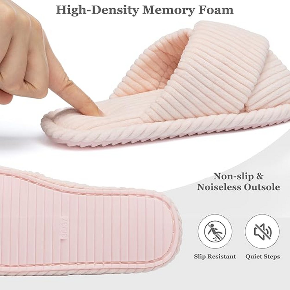 Yearntown Lt. Pink Women Slippers - Size Fits All, Memory Foam, Anti-Slip - New!