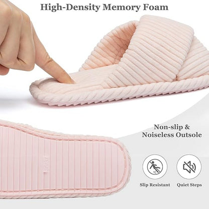 Yearntown Lt. Pink Women Slippers - Size Fits All, Memory Foam, Anti-Slip - New!