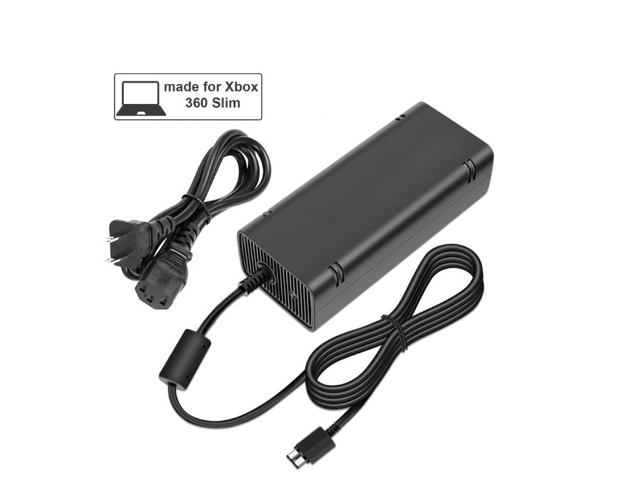 AC Adapter for Xbox 360 Slim Power Supply Charger with Cord by Huajiang Tech - NEW!