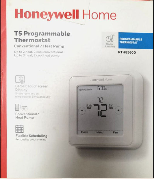 Honeywell RTH8560D T5 Programmable 7 Day Touch Screen Smart Thermostat - New!
