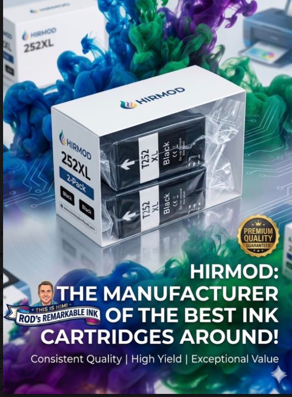 2Pc 252XL Black Ink Cartridges Compatible For Epson WorkForce WF-3630 7710 7720 - NEW!