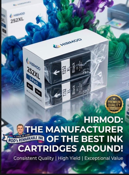 2Pc 252XL Black Ink Cartridges Compatible For Epson WorkForce WF-3630 7710 7720 - NEW!