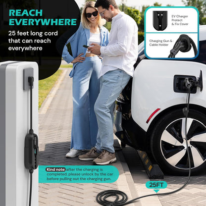Aimiler Level 2 Portable AC EV Charger Model ZA05-U007KBF-F001, SAE J1772, New!