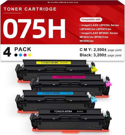 Allwork 075H 3-pack (4KCMY) toner for Canon Color imageClass (LBP646Cdw) New OB