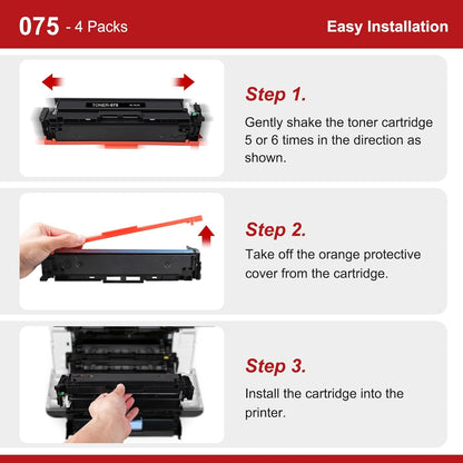 Allwork 075H 3-pack (4KCMY) toner for Canon Color imageClass (LBP646Cdw) New OB