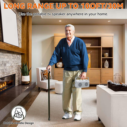 Ansten Wireless TV Speaker B007, 2.4G Wireless, w/ SOS Switch, New, Free Ship!