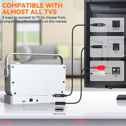 Ansten Wireless TV Speaker B007, 2.4G Wireless, w/ SOS Switch, New, Free Ship!