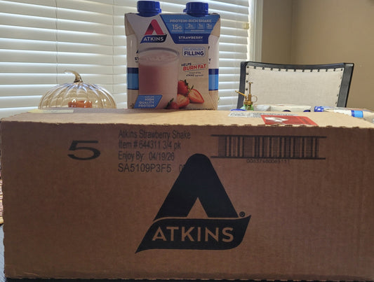 Atkins Strawberry Flavored  Protein Rich Shakes (12 Pack - 11 oz ea), New Fresh!