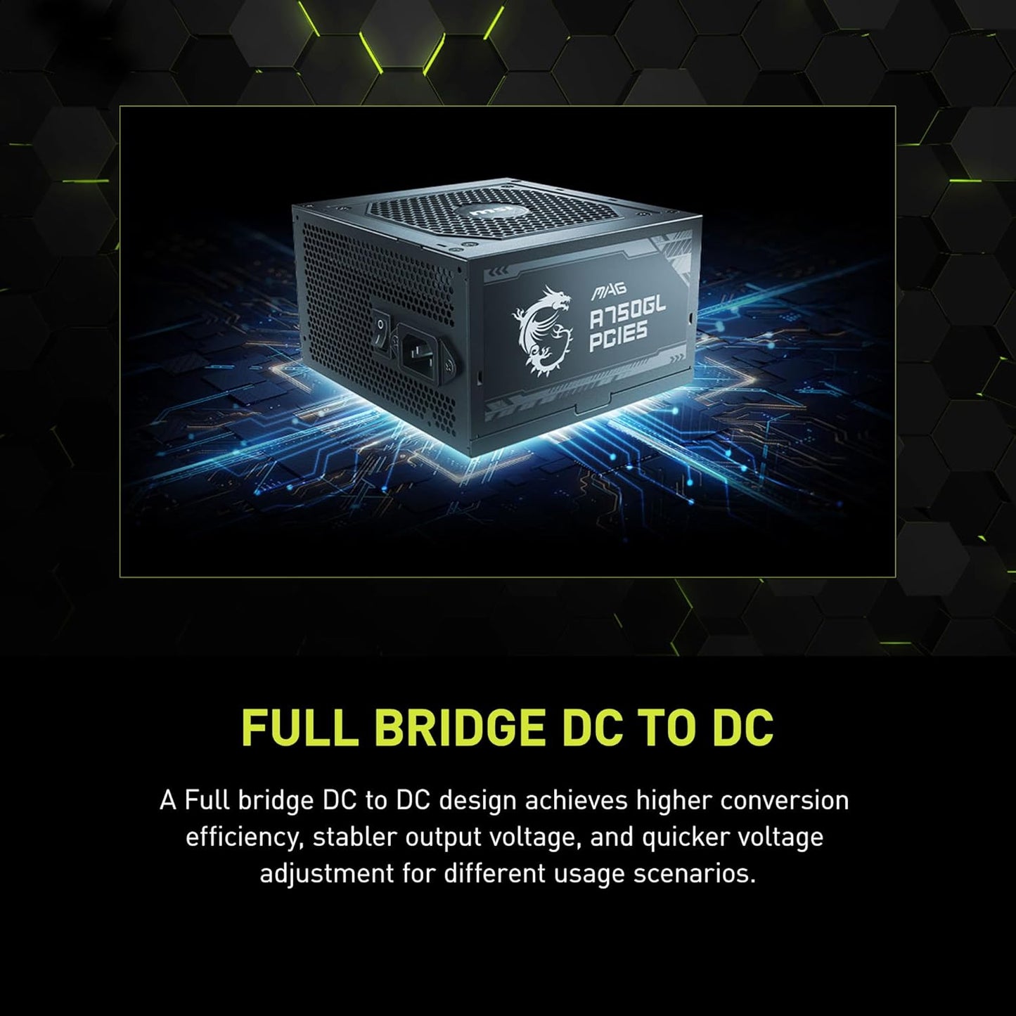 MSI MAG A750GL PCIE5 750W Power Supply | ATX 3.1 | PCIe 5.1 | 80+ Gold, New!