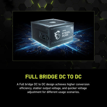 MSI MAG A750GL PCIE5 750W Power Supply | ATX 3.1 | PCIe 5.1 | 80+ Gold, New!