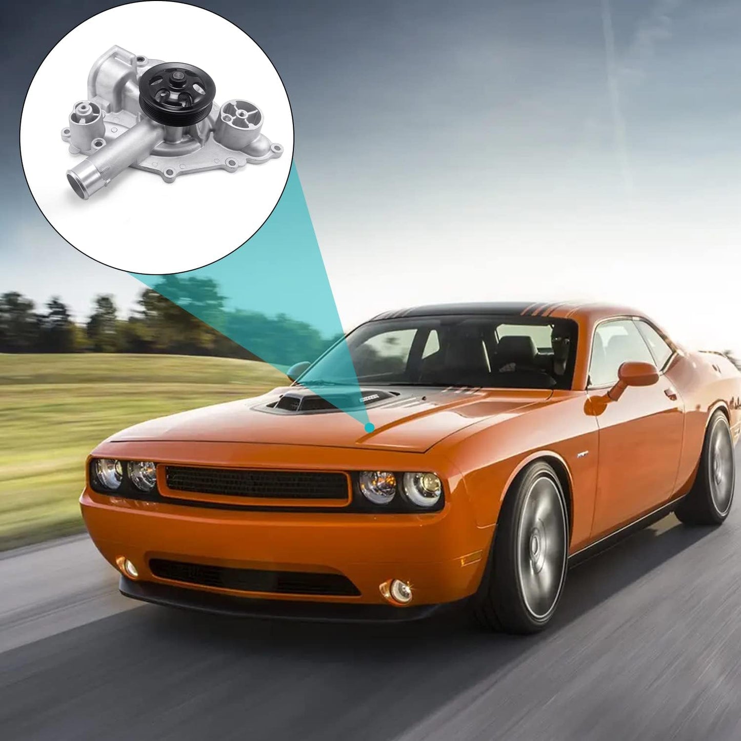 AULINK AW6653 Water Pump for Grand Cherokee, Hemi 5.7L & 6.4L (OEM# 53022340AC)