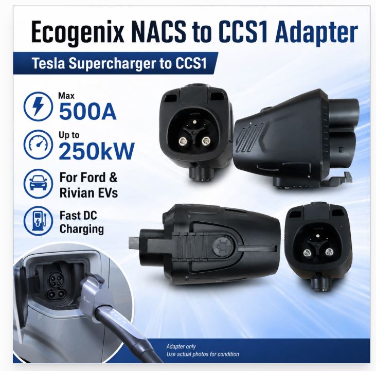 Ecogenix Tesla Supercharger to CCS1 Adapter, 500A 1000V EV Fast Charger - NEW!