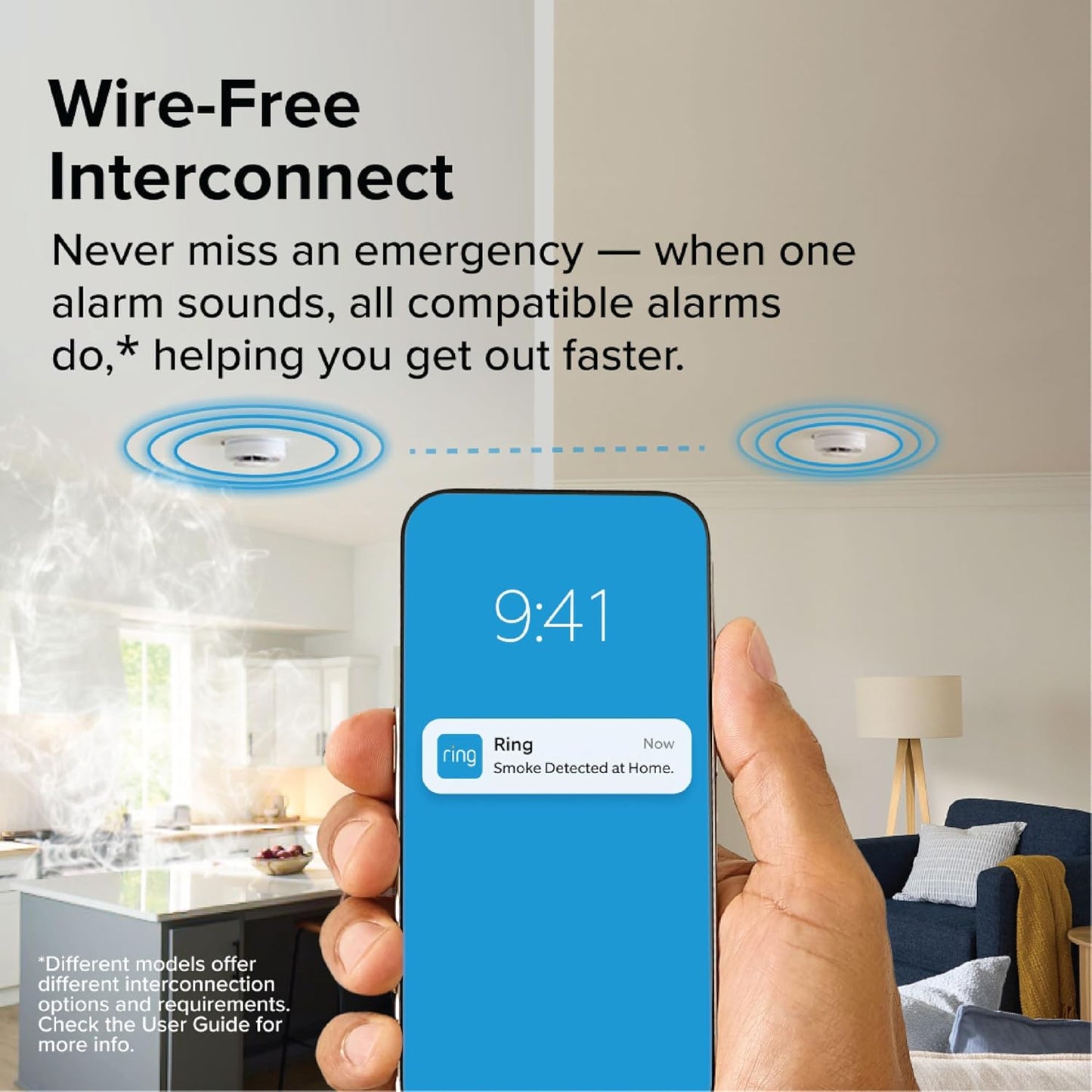Kidde RGCUDR-RW Smart Smoke & Carbon Monoxide Alarm - w/ Ring App - New!