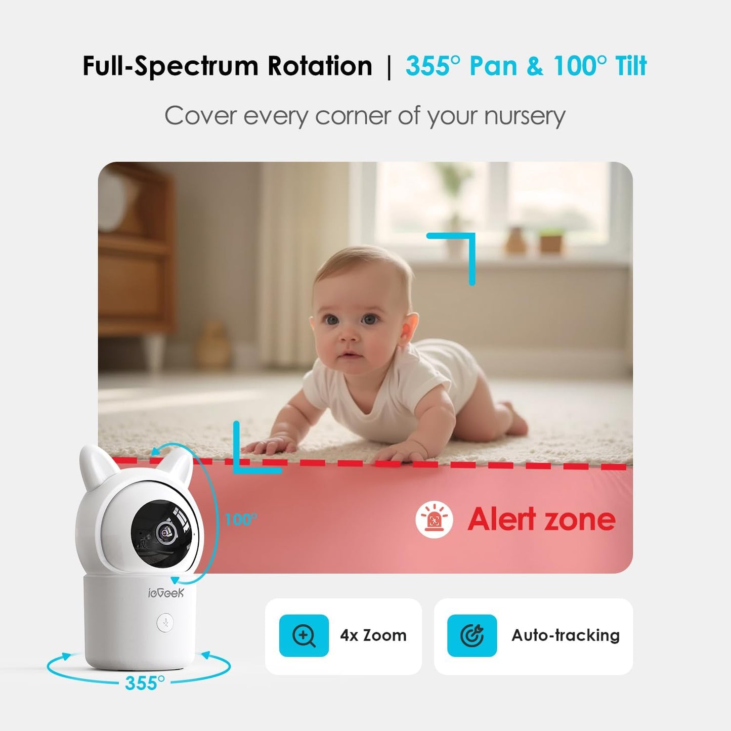 ieGeek Smart Video / Baby Monitor, 2 Cameras, 5" Screen,, New (OB)