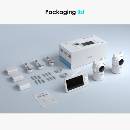 ieGeek Smart Video / Baby Monitor, 2 Cameras, 5" Screen,, New (OB)