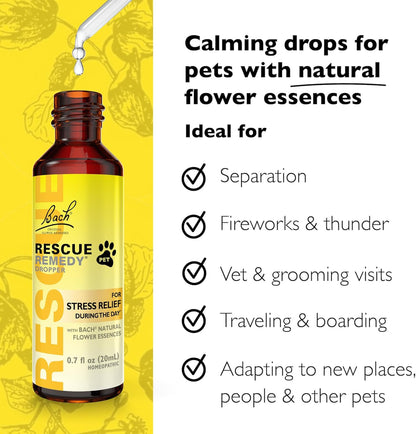Bach Rescue Remedy Stress Relief, for (Dogs & Cats, Other) 0.7 oz, Exp. 10/27