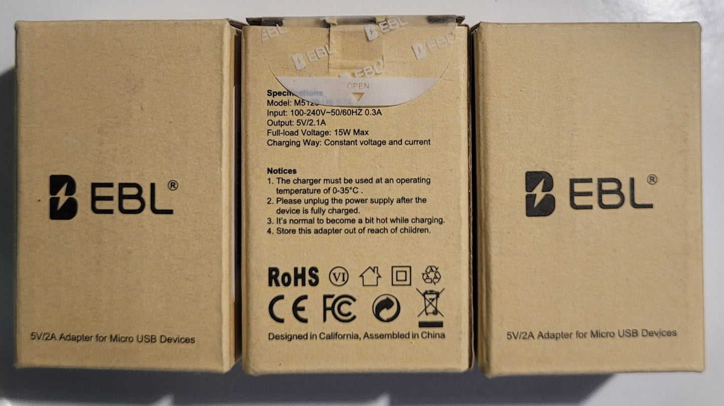 BEBL 5V / 2A USB Port Wall Charger (3 Pack) for iPhone, Android, & Accessories