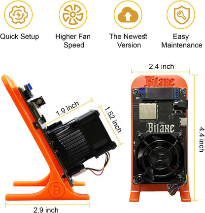 Bitaxe Gamma 601 Bitcoin Miner, 1.2TH/s Solo Miner, Orange, w/ Open-Source, New!