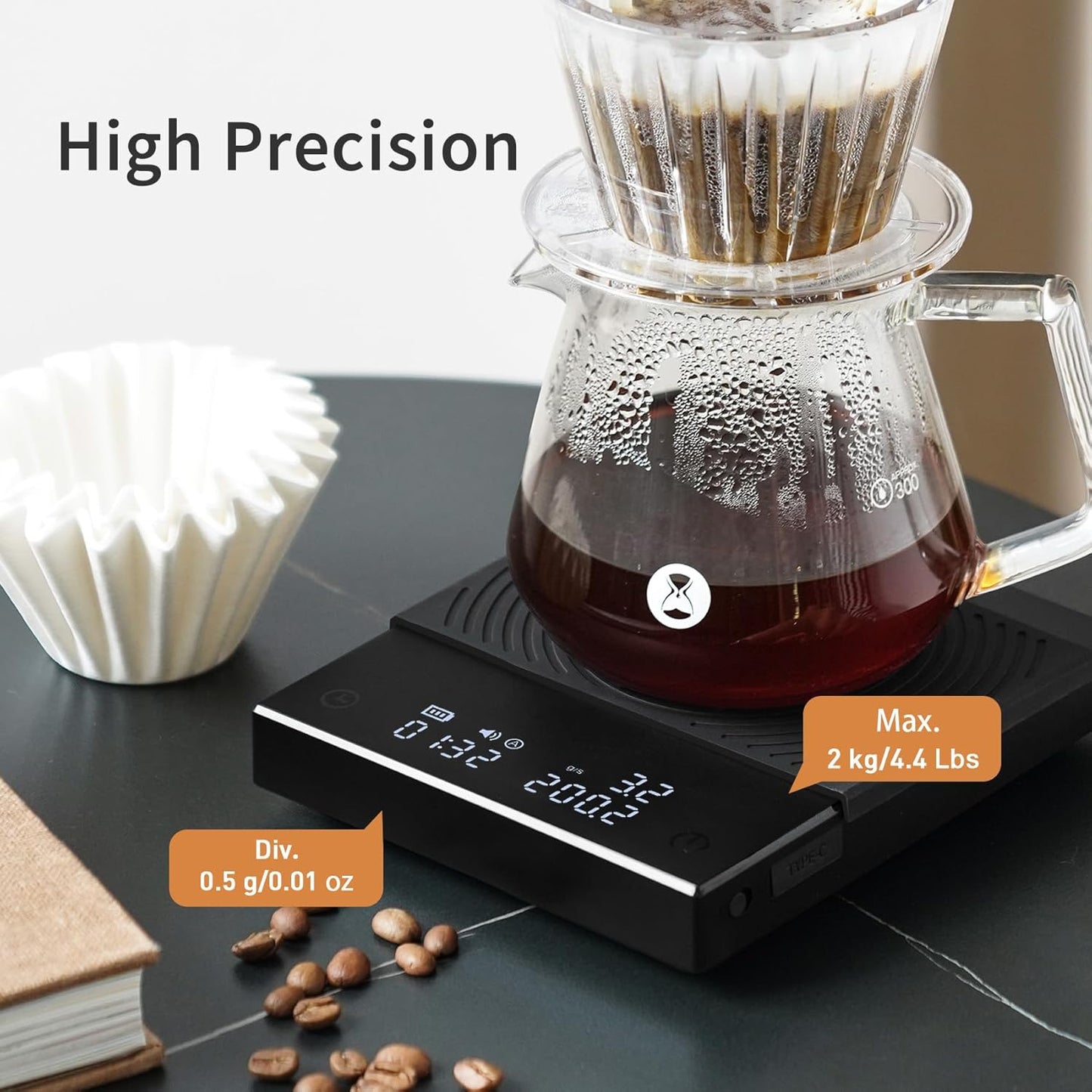 Timemore Black Mirror Basic 2 Digital Coffee Scale Weighing Platform, Brand New