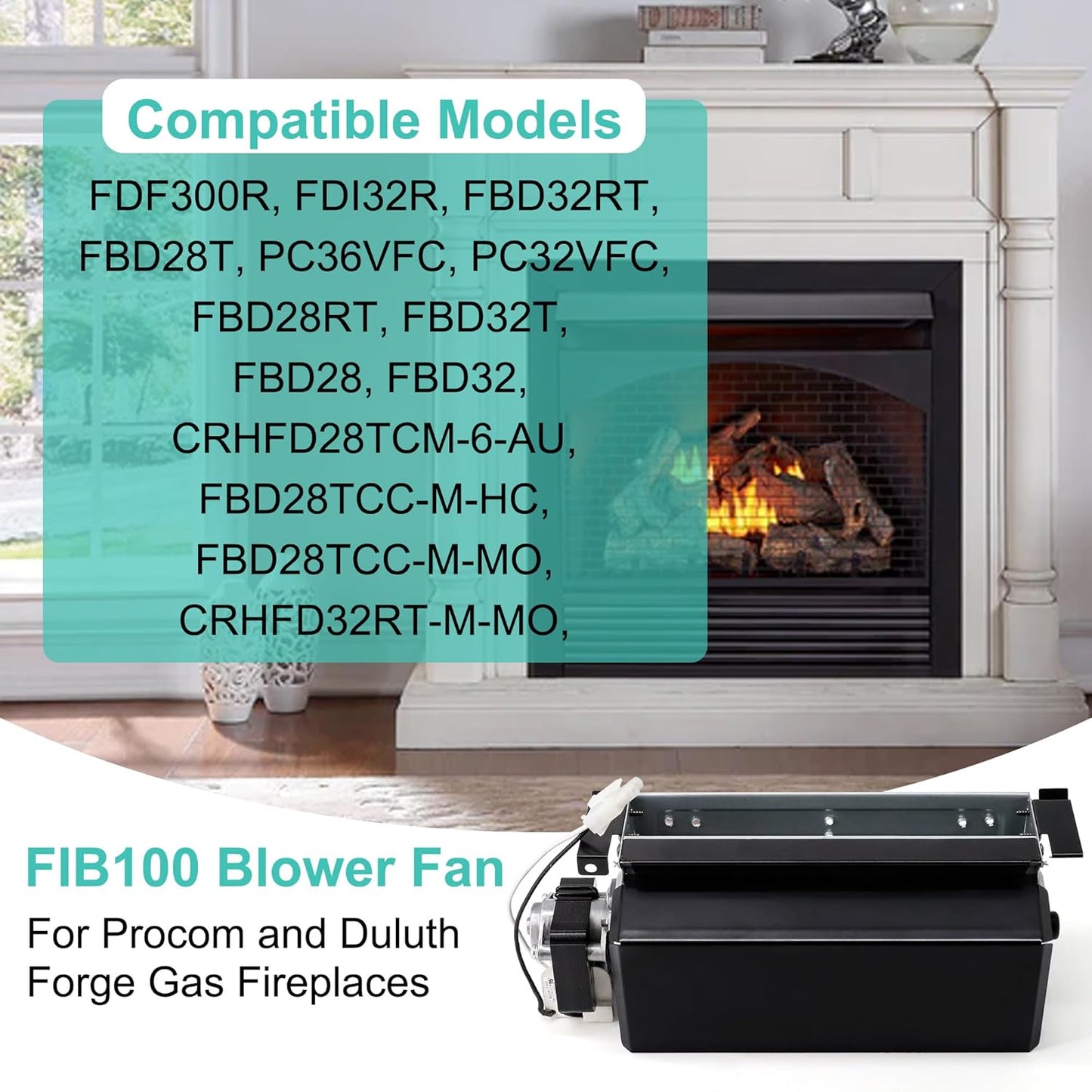 FIB100 Fireplace Blower Fan Kit for Duluth Forge and ProCom Ventless Gas - New!