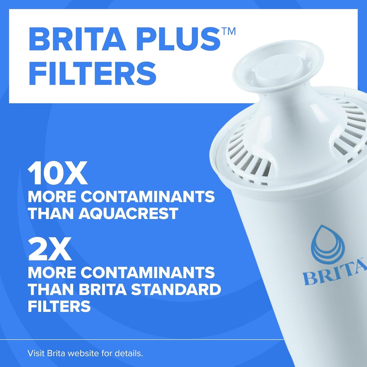 Brita Plus Water Filter OB08, 4 pack, Reduces 2x Contaminants, BPA-Free, New!