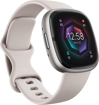 Fitbit Sense 2 Smartwatch - Lunar White Infinity Band, Heart Rate Monitor, Unisex